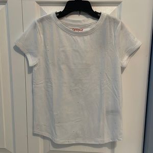 NWT Cat & Jack White Sparkle Tee Size 6/6x